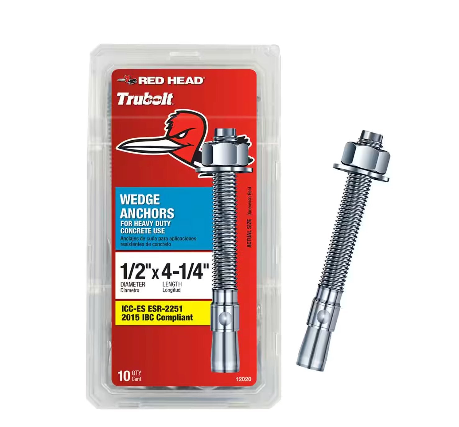 Red Head Trubolt Wedge Anchors 402 Supply 4-1/4" 1/2" 10