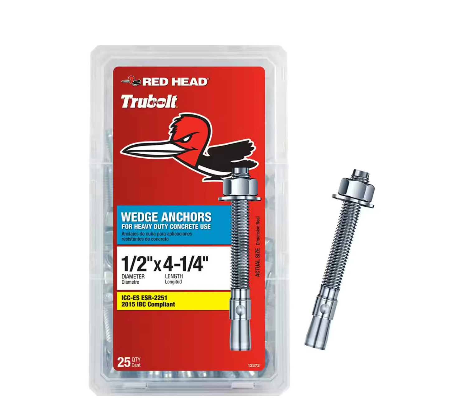 Red Head Trubolt Wedge Anchors 402 Supply 4-1/4" 1/2" 25
