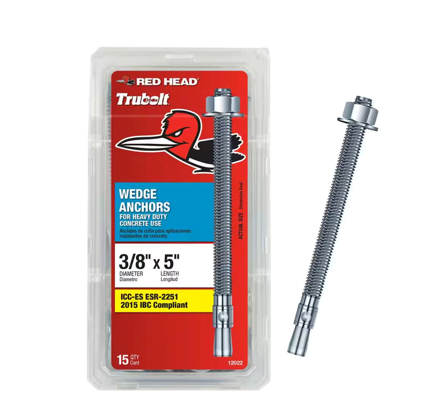 Red Head Trubolt Wedge Anchors 402 Supply 5" 3/8" 15